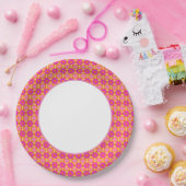 Fun Prints Gold Pink Dinnerware Papieren Bordje (Feest)