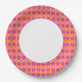 Fun Prints Gold Pink Dinnerware Papieren Bordje