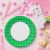 Fun Prints Navy Green Dinnerware Papieren Bordje (Feest)