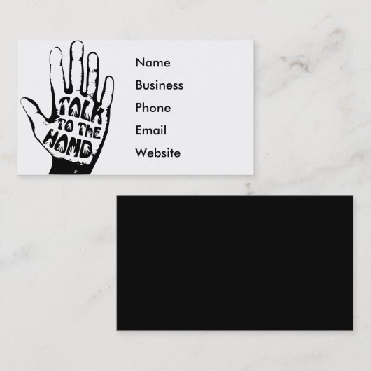 Fun Professional Comedian Talk Hand Visitekaartje (Voorkant / Achterkant)