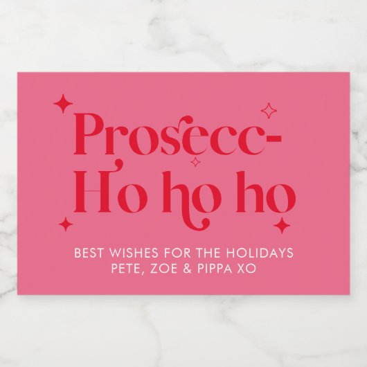 Fun Prosecco - Etiket voor kerstwijn op maat (Enkel label)