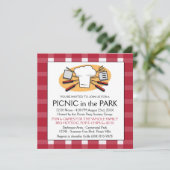 Fun Pset Tablecloth Summer Picnic BBQ-uitnodiging Kaart (Staand voorkant)