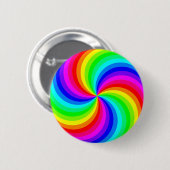 Fun psychedelic bright rainbow-draaikop ronde button 5,7 cm (Voorkant /achterkant)