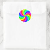 Fun psychedelic bright rainbow-draaikop ronde sticker (Tas)