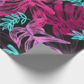Fun Psychedelic en Ggloed Neon Leaves Cadeaupapier (Hoek)