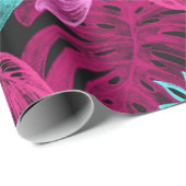 Fun Psychedelic en Ggloed Neon Leaves Cadeaupapier (Rol Hoek)