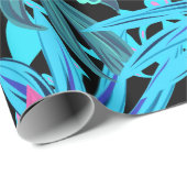 Fun Psychedelic en Ggloed Neon Tropische Bladeren Cadeaupapier (Rol Hoek)