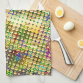 Fun Psychedelic met een Splatter of Gold Stippen Theedoek (Quarter Fold)