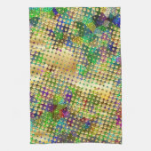 Fun Psychedelic met een Splatter of Gold Stippen Theedoek (Verticaal)