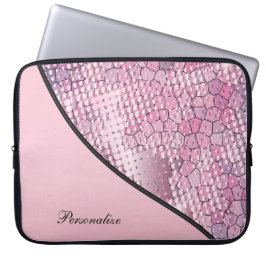 Fun Psychedelic Pink met een Splatter van roze Sti Laptop Sleeve