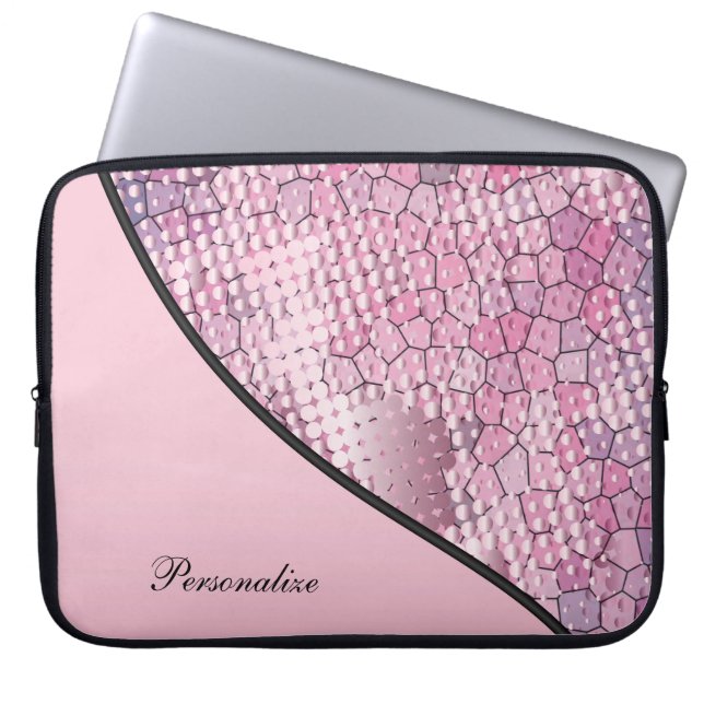 Fun Psychedelic Pink met een Splatter van roze Sti Laptop Sleeve (Voorkant)