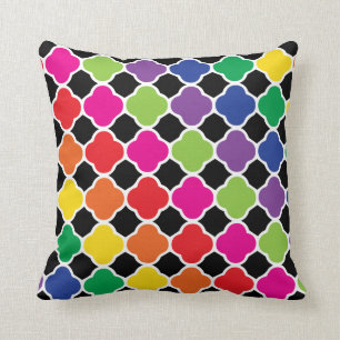 Fun Psychedelic Quatrefoil Print Patroon Kussen