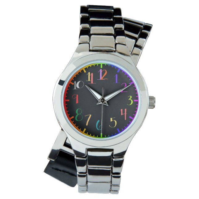 Fun psychedelic style watch face horloge (Voorkant)