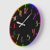 Fun psychedelische stijlklok met kleurrijke getall grote klok (Hoek)