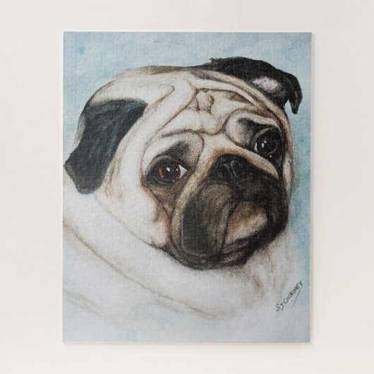 Fun Pug Puppy Legpuzzel (Verticaal)