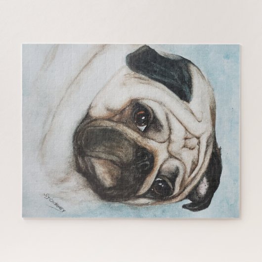 Fun Pug Puppy Legpuzzel (Horizontaal)