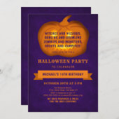 Fun Pumpkin Jack O Lantern Birthday Halloween Kaart (Voorkant / Achterkant)