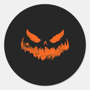 Fun Pumpkin Jack O Lantern Scary Pumpkin Face Hall Ronde Sticker