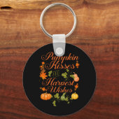 Fun Pumpkin Kisses en Harvest wil Mannen Sleutelhanger (Voorkant)