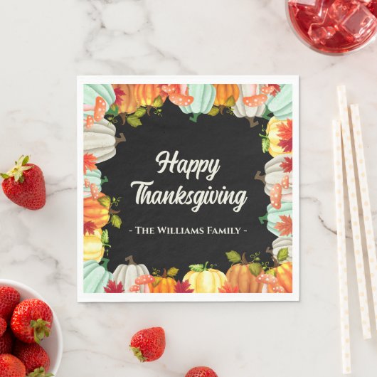 Fun Pumpkin Thanksgiving Dinner Napkins Servet (Insitu)