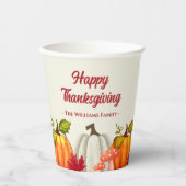 Fun Pumpkin-Thanksgiving Papieren Bekers (Voorkant)