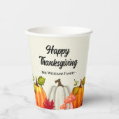 Fun Pumpkin-Thanksgiving Papieren Bekers (Voorkant)