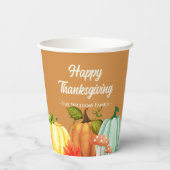 Fun Pumpkin-Thanksgiving Papieren Bekers (Achterkant)