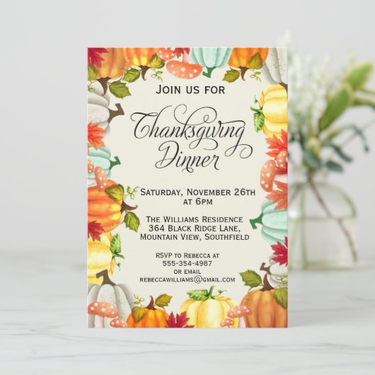 Fun Pumpkins Thanksgiving Kaart (Staand voorkant)