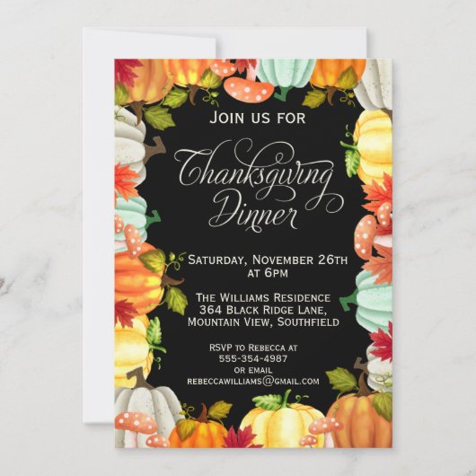 Fun Pumpkins Thanksgiving Kaart (Voorkant)