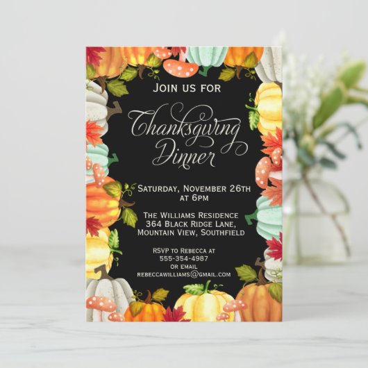 Fun Pumpkins Thanksgiving Kaart (Staand voorkant)