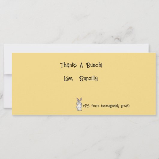 Fun Pun Bunnies Bedankt Custom Flat Kaart (Achterkant)