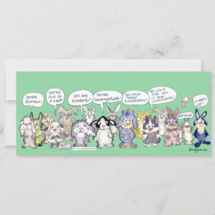 Fun Pun Bunnies Bedankt Custom Flat Kaart