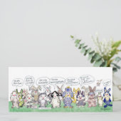 Fun Pun Bunnies Bedankt Custom Flat Kaart (Staand voorkant)
