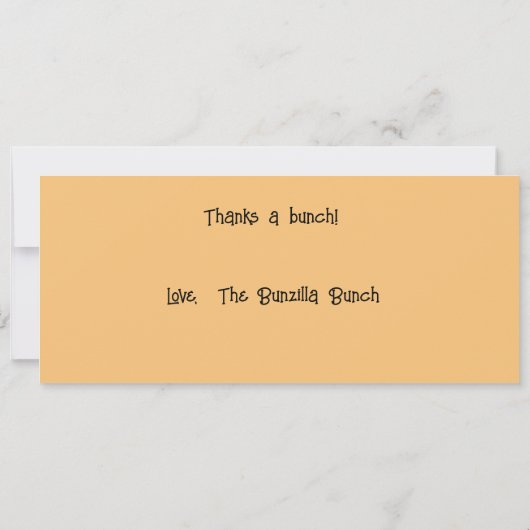 Fun Pun Bunnies Bedankt Custom Flat Kaart (Achterkant)