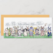 Fun Pun Bunnies Bedankt Custom Flat Kaart (Voorkant / Achterkant)