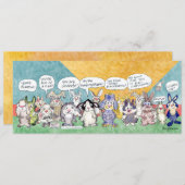 Fun Pun Bunnies Easter Custom Flat Kaart (Voorkant / Achterkant)