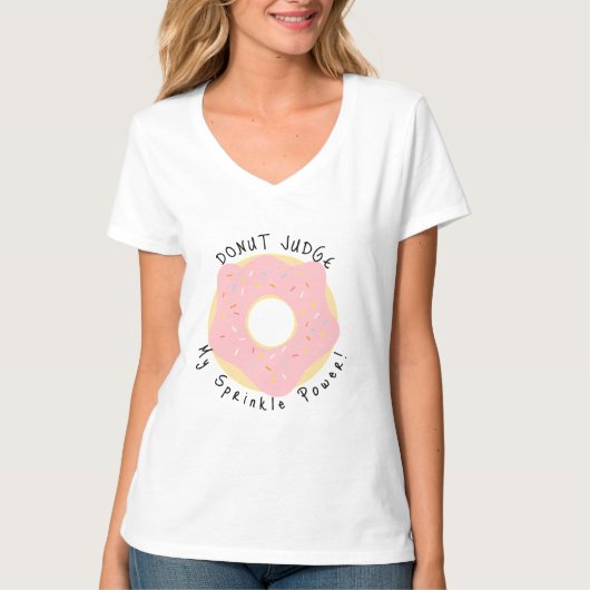 Fun pun cute DONUT Pink T-Shirt (Voorkant)