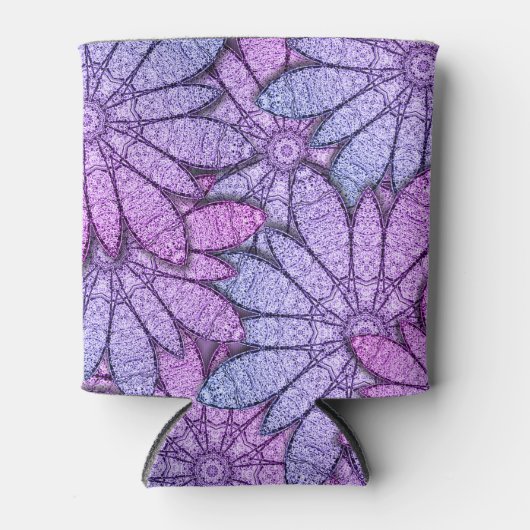 Fun Purple Flowers Blikjeskoeler (Voorkant)