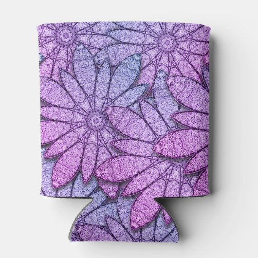 Fun Purple Flowers Blikjeskoeler (Achterkant)