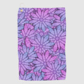 Fun Purple Flowers Golfhanddoek (Voorkant)