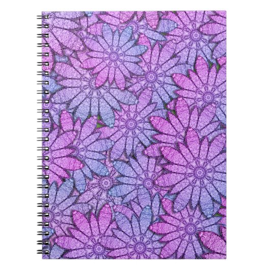 Fun Purple Flowers Notitieboek (Voorkant)