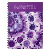 Fun Purple Violet Pink Batik Circles Art Pattern Notitieboek (Voorkant)