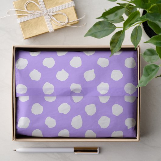 Fun Purple With Irregular White Polka Dots Tissuepapier (Geschenk)