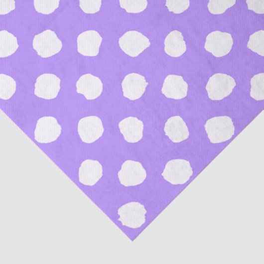 Fun Purple With Irregular White Polka Dots Tissuepapier (Detail)