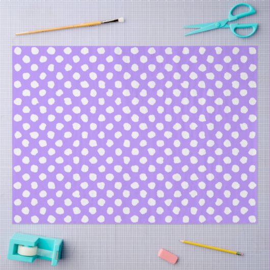 Fun Purple With Irregular White Polka Dots Tissuepapier (Craft)