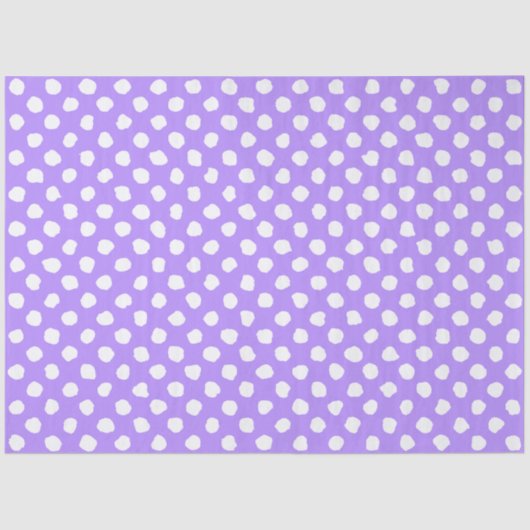 Fun Purple With Irregular White Polka Dots Tissuepapier (Voorkant)
