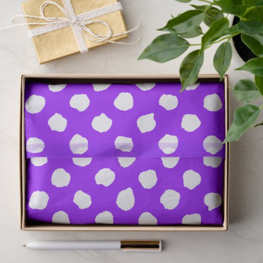 Fun Purple With Irregular White Polka Dots Tissuepapier (Geschenk)