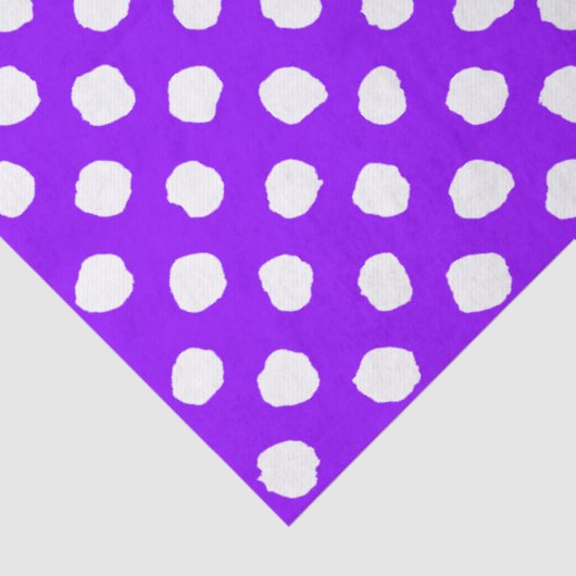 Fun Purple With Irregular White Polka Dots Tissuepapier (Detail)