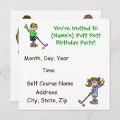 Fun Putt Putt Golf Birthday Party Kaart (Voorkant / Achterkant)
