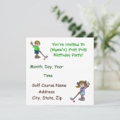 Fun Putt Putt Golf Birthday Party Kaart (Staand voorkant)